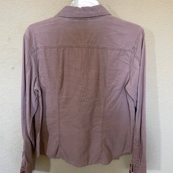 St John's Bay Button Down Shirt Woman's M Medium Pink Long Sleeve - Picture 3 of 3
